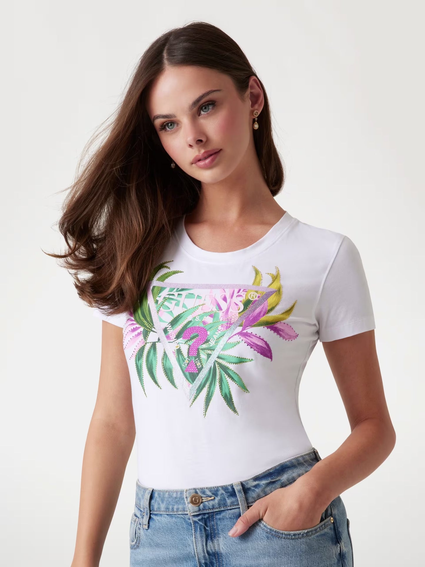 T-SHIRT GUESS VESTIBILITA' SLIM LOGO TRIANGOLO