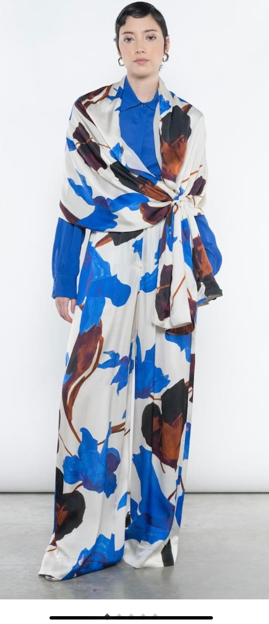 PANTALONI AMPI IN RASO STAMPATO CON RASO KAOS