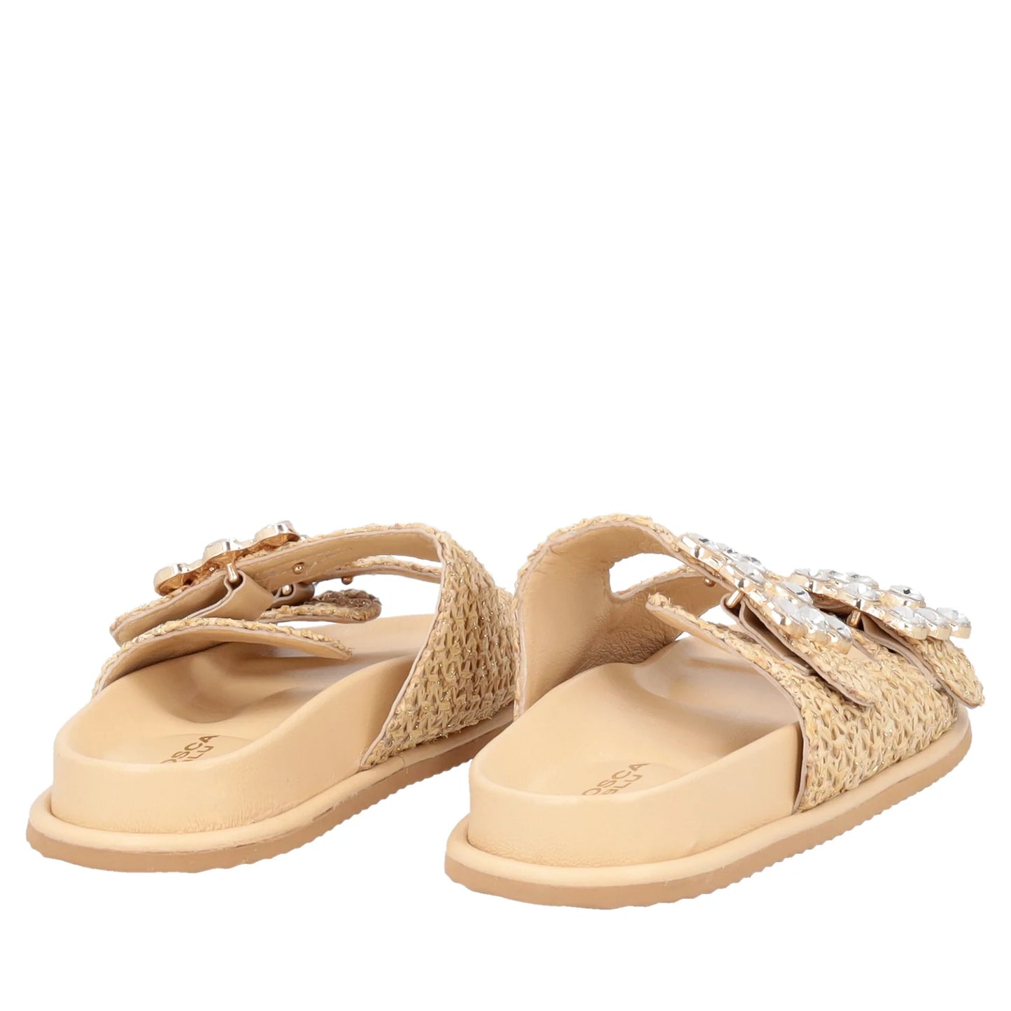 SANDALO TENERIFE TOSCA BLU IN RAFFIA BEIGE
