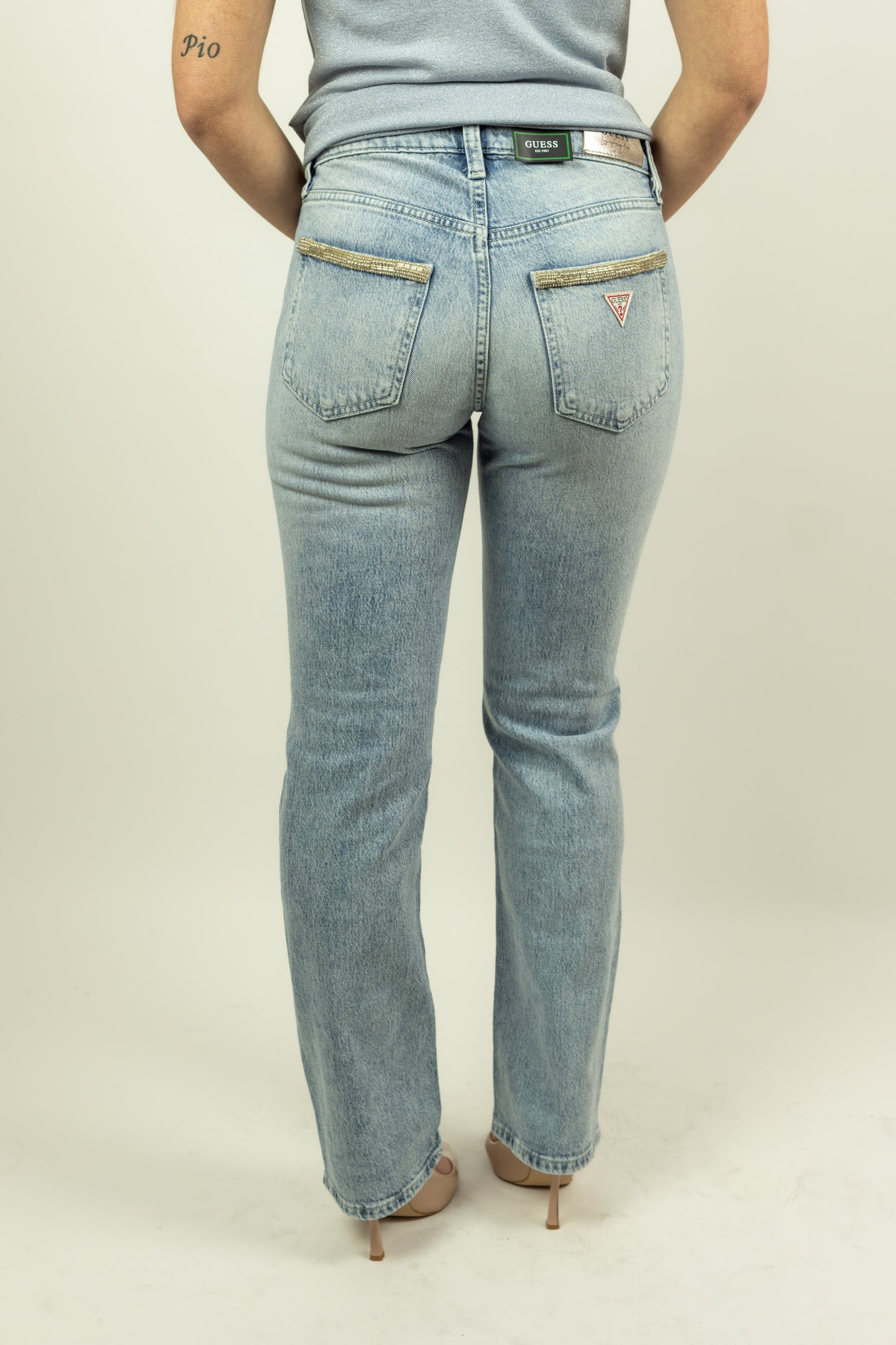 JEANS STRAIGHT AZZURRI GUESS NIKI CIGARETTE