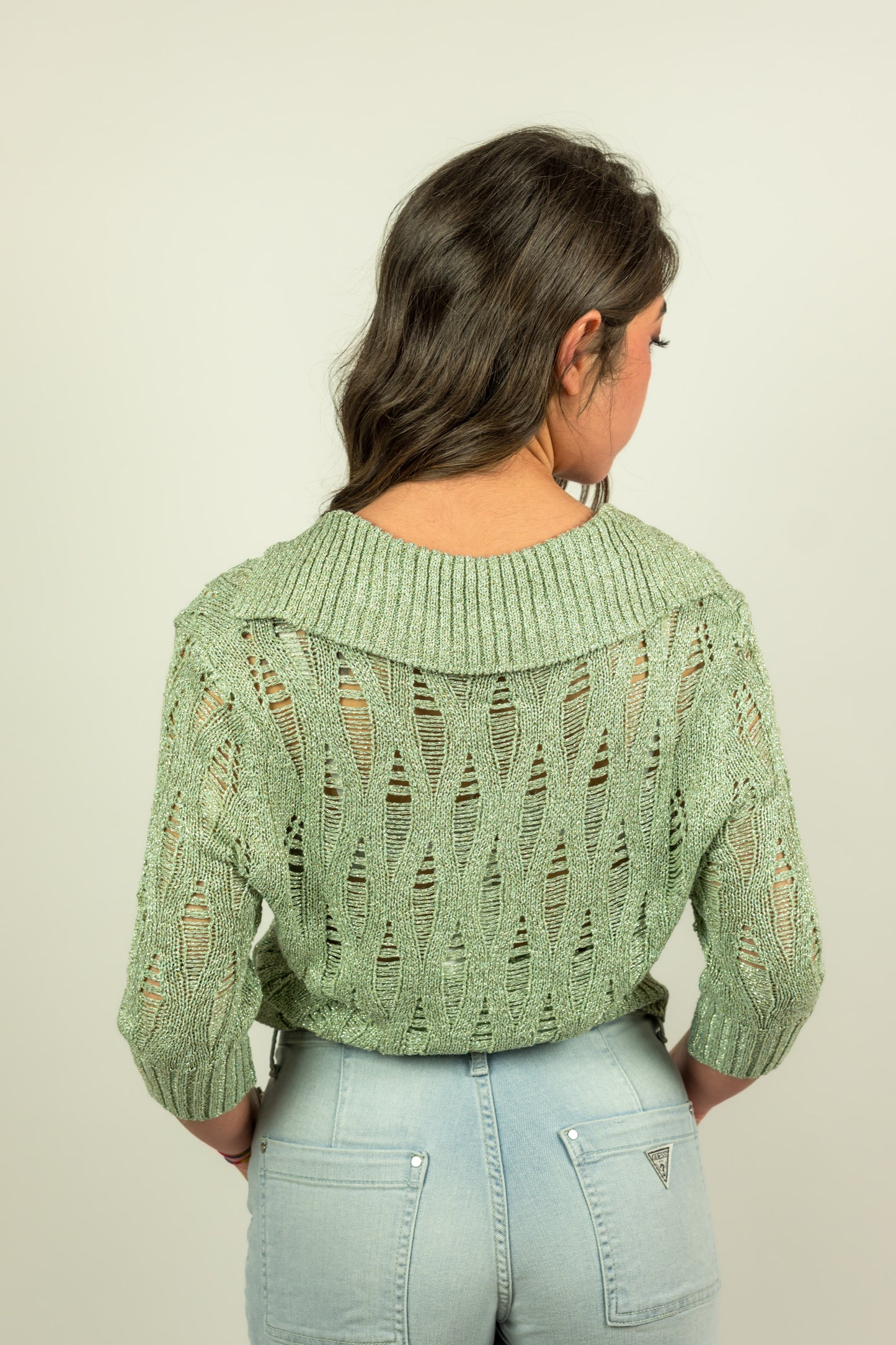 MAGLIA IN LUREX TRAFORATA OVERD