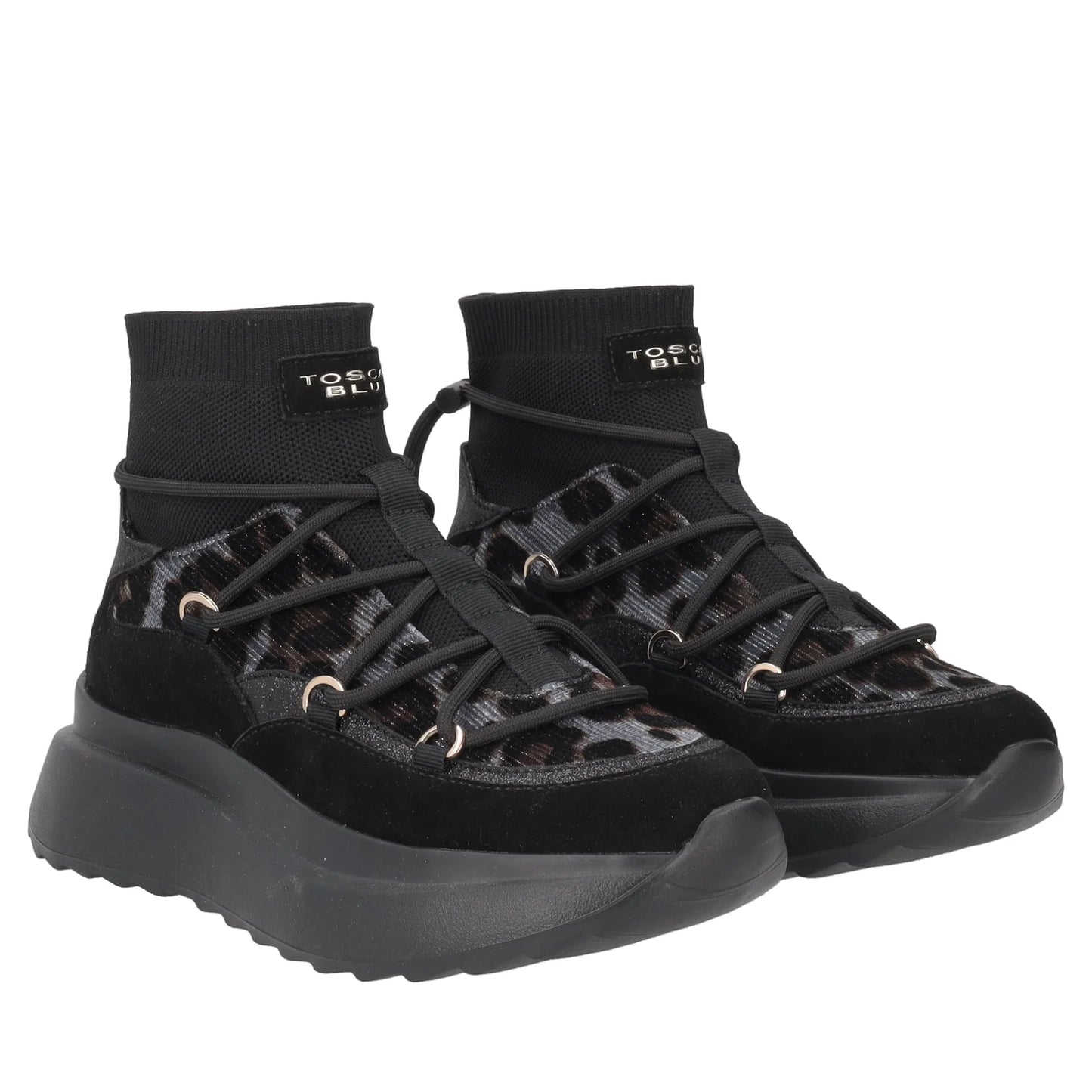 SNEAKER CHILL OUT CON STAMPA ANIMALIER NERE TOSCA BLU