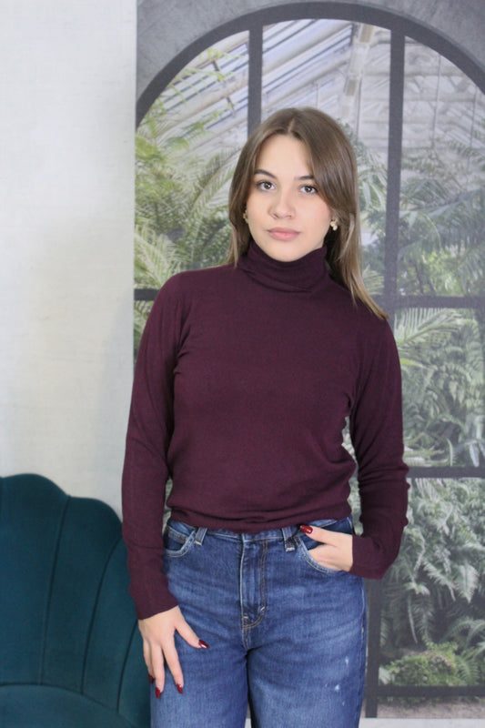 MAGLIA COLLO ALTO BORDEAUX KAOS