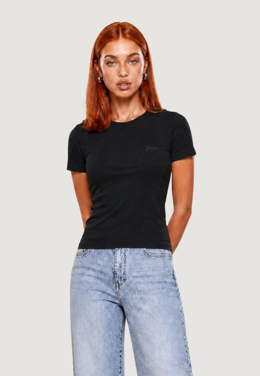 T-SHIRT GUESS NERA CHARA SS TEE
