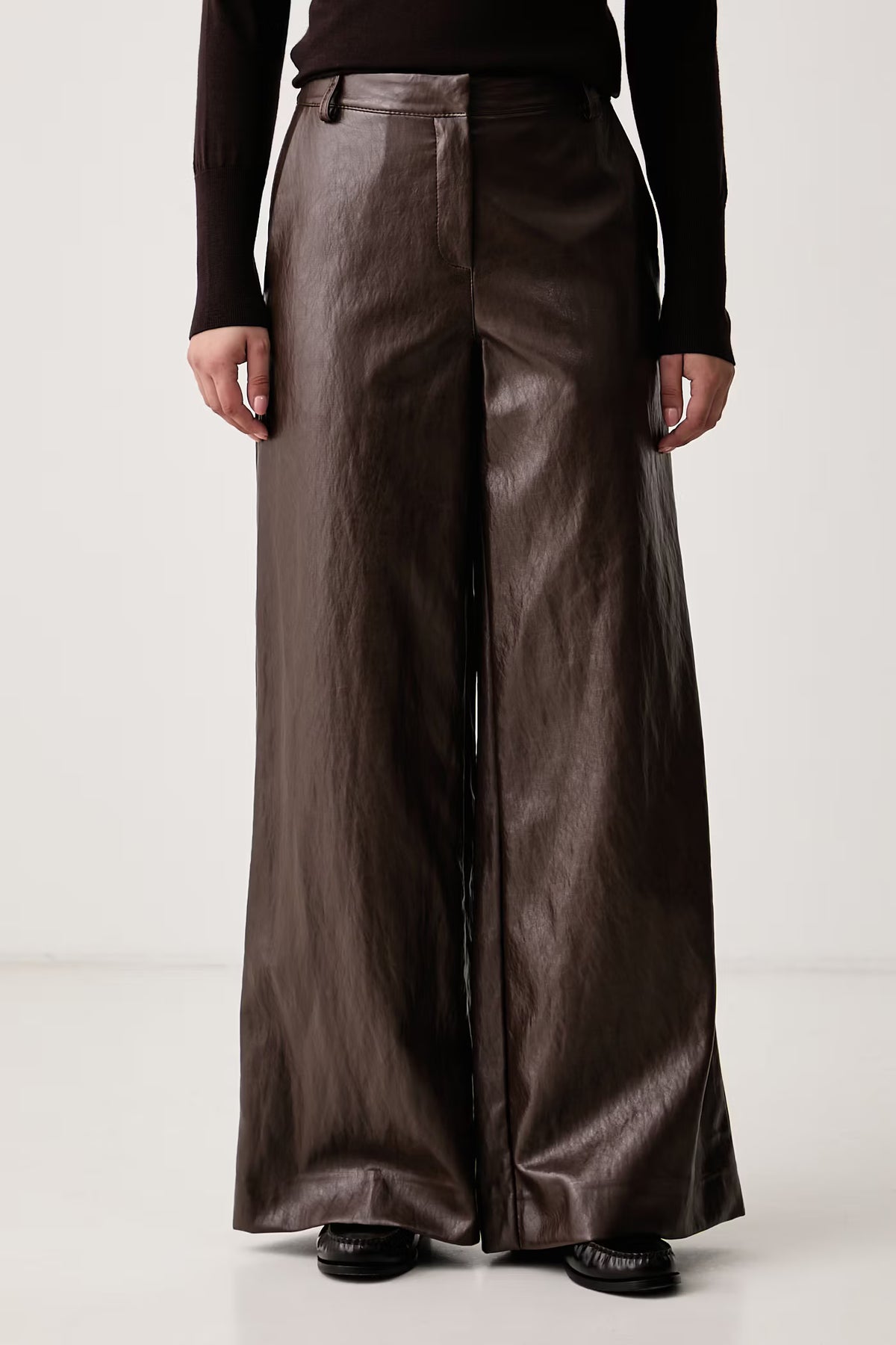 PANTALONI KAOS DA DONNA SIMILPELLE MARRONE