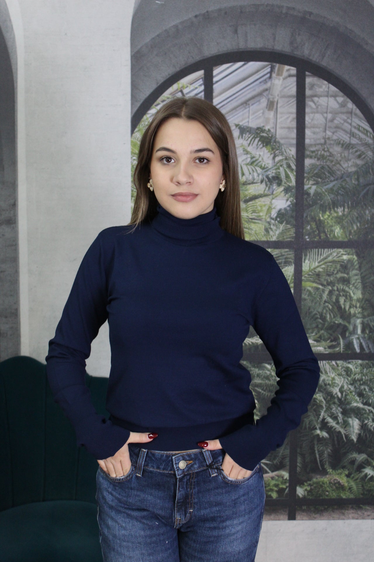 MAGLIA COLLO ALTO KAOS BLU