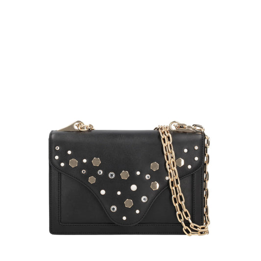 TRACOLLINA TOSCA BLU SWEET BAG CON BORCHIE COLOR NERO