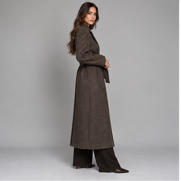 CAPPOTTO KAOS CON STRASS MARRONE