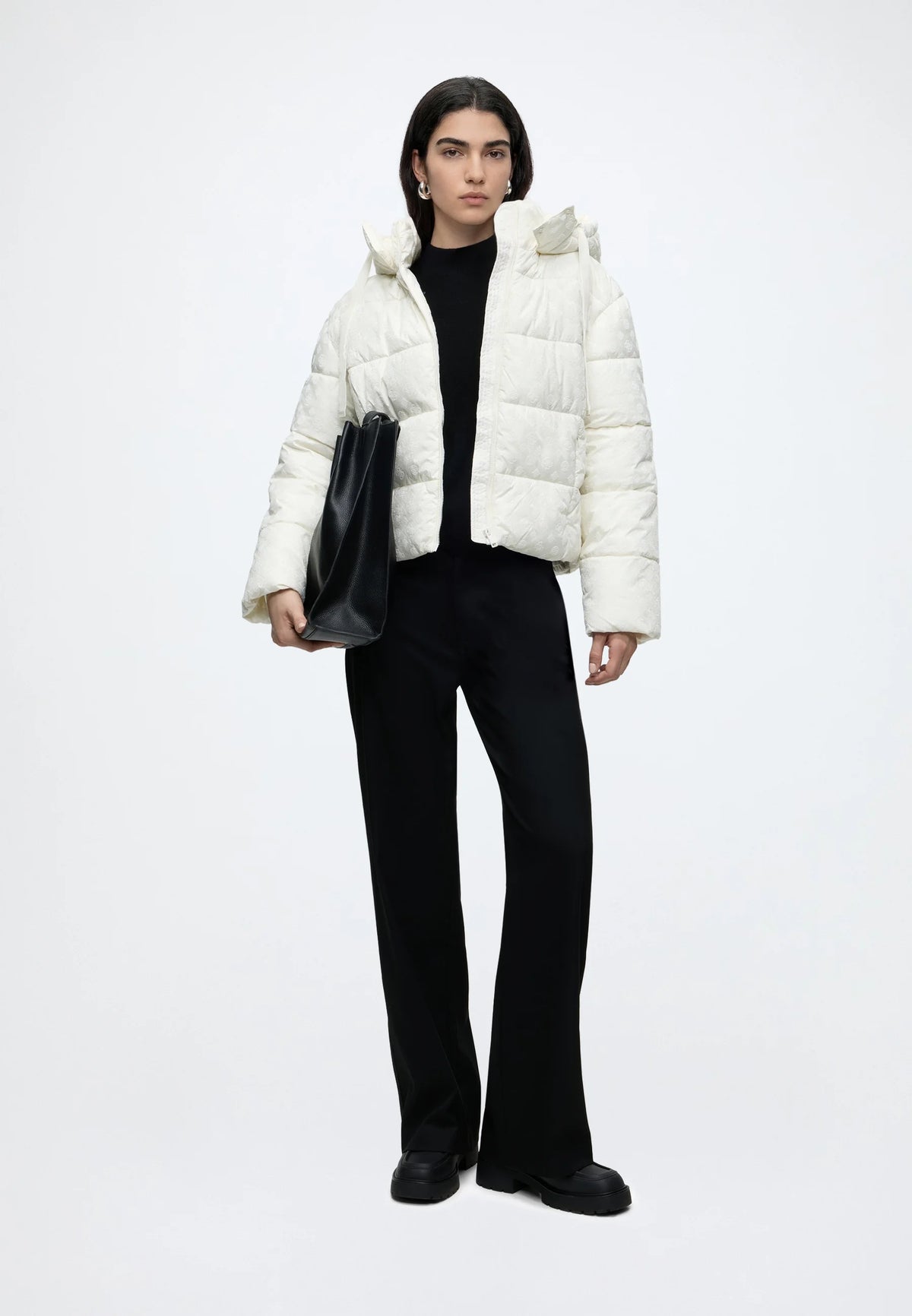 GIUBBOTTO NEW DAISY CROP LOGO GUESS BIANCO PUFFFER