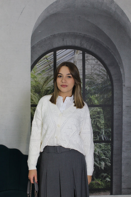 CARDIGAN GUESS BIANCO RICAMATO