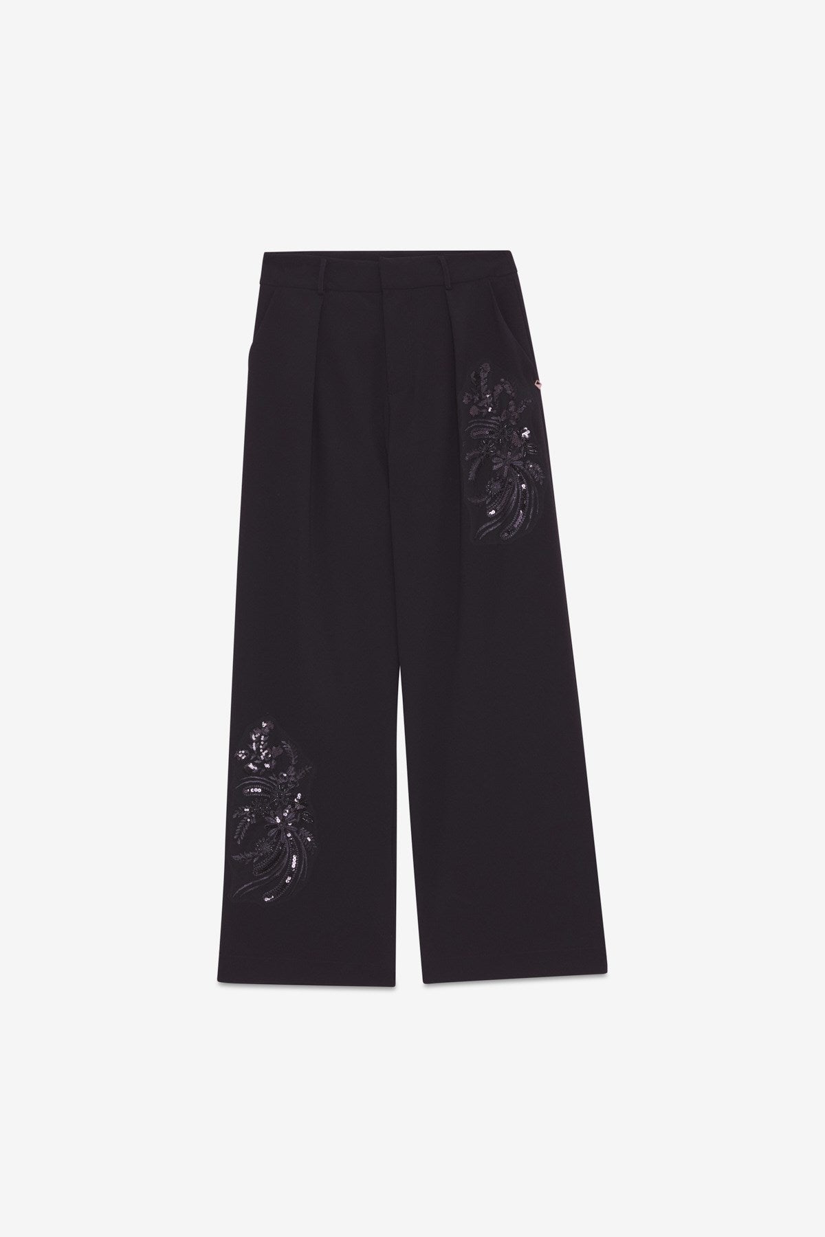 PANTALONE MEME ROAD RICAMI NERO