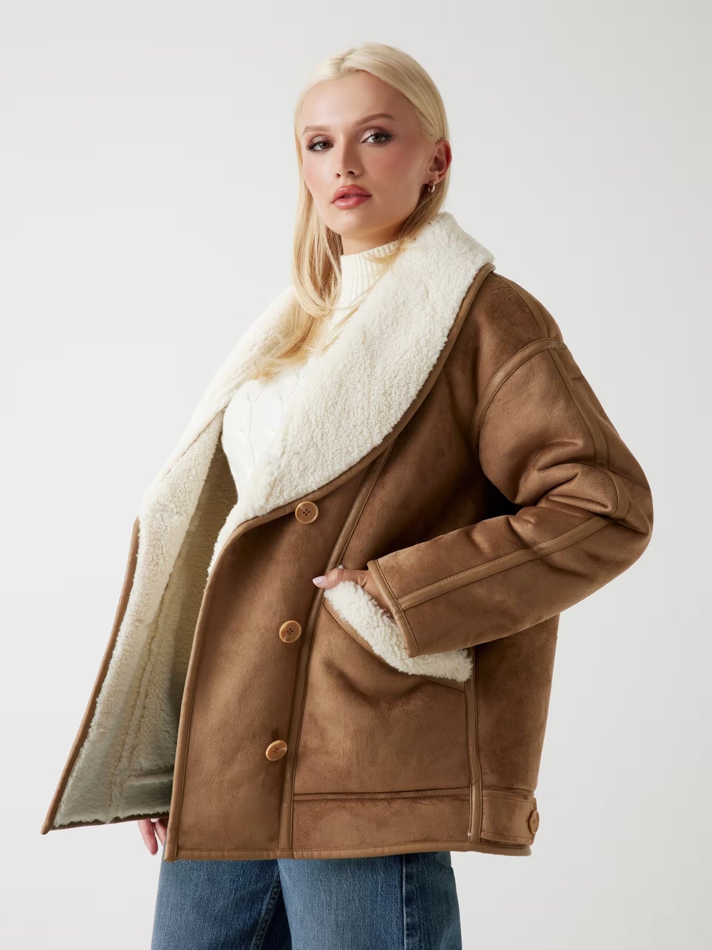 GIACCA GUESS SIMIL SHEARLING
