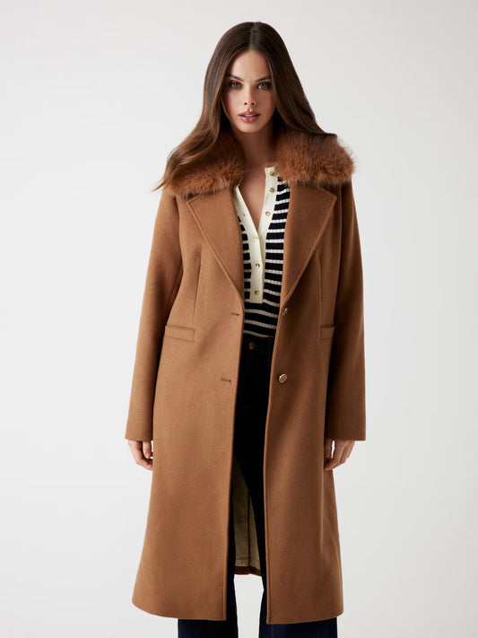 CAPPOTTO GUESS MISTO LANA MARRONE