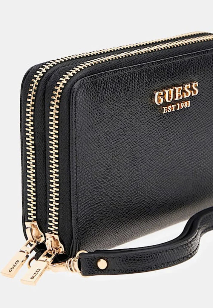PORTAFOGLIO GUESS DOPPIA ZIP AMORETTE BG7898164 BLACK