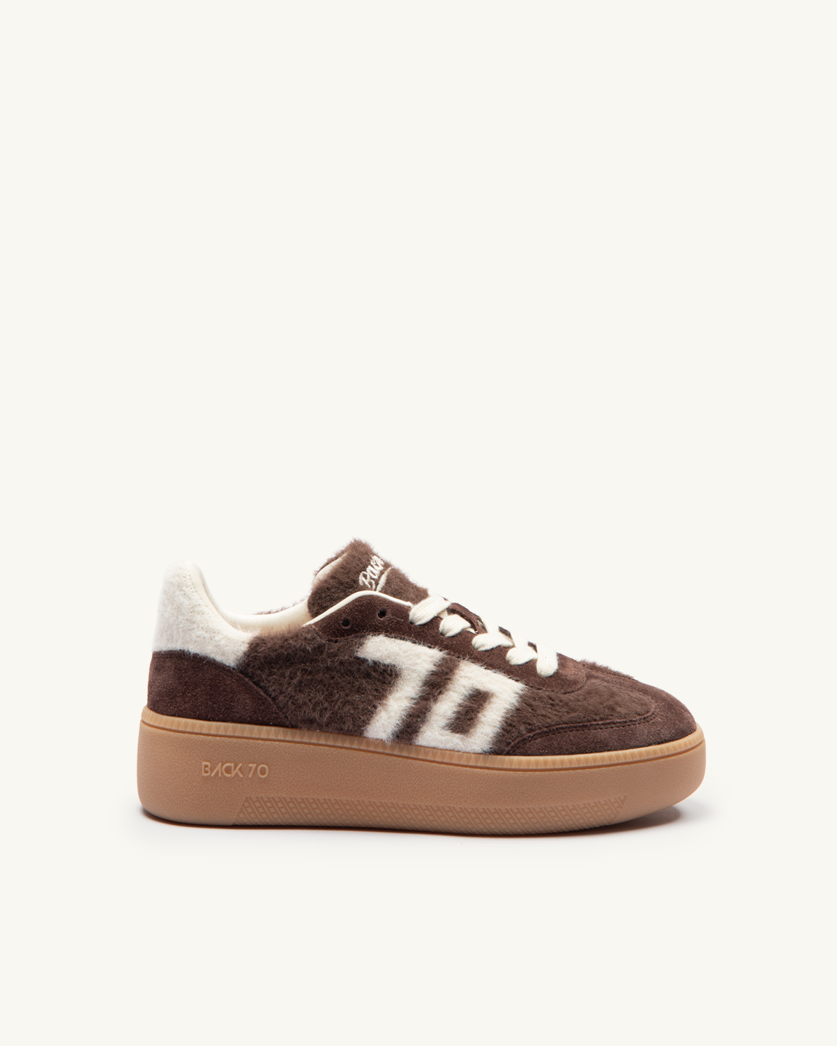 SNEAKERS BACK 70 BURRO DI CAFFÈ IN MOHAIR XXL 70