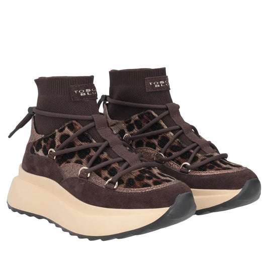 SNEAKER TOSCA BLU CHILL OUT CON STAMPA ANIMALIER TESTA DI MORO