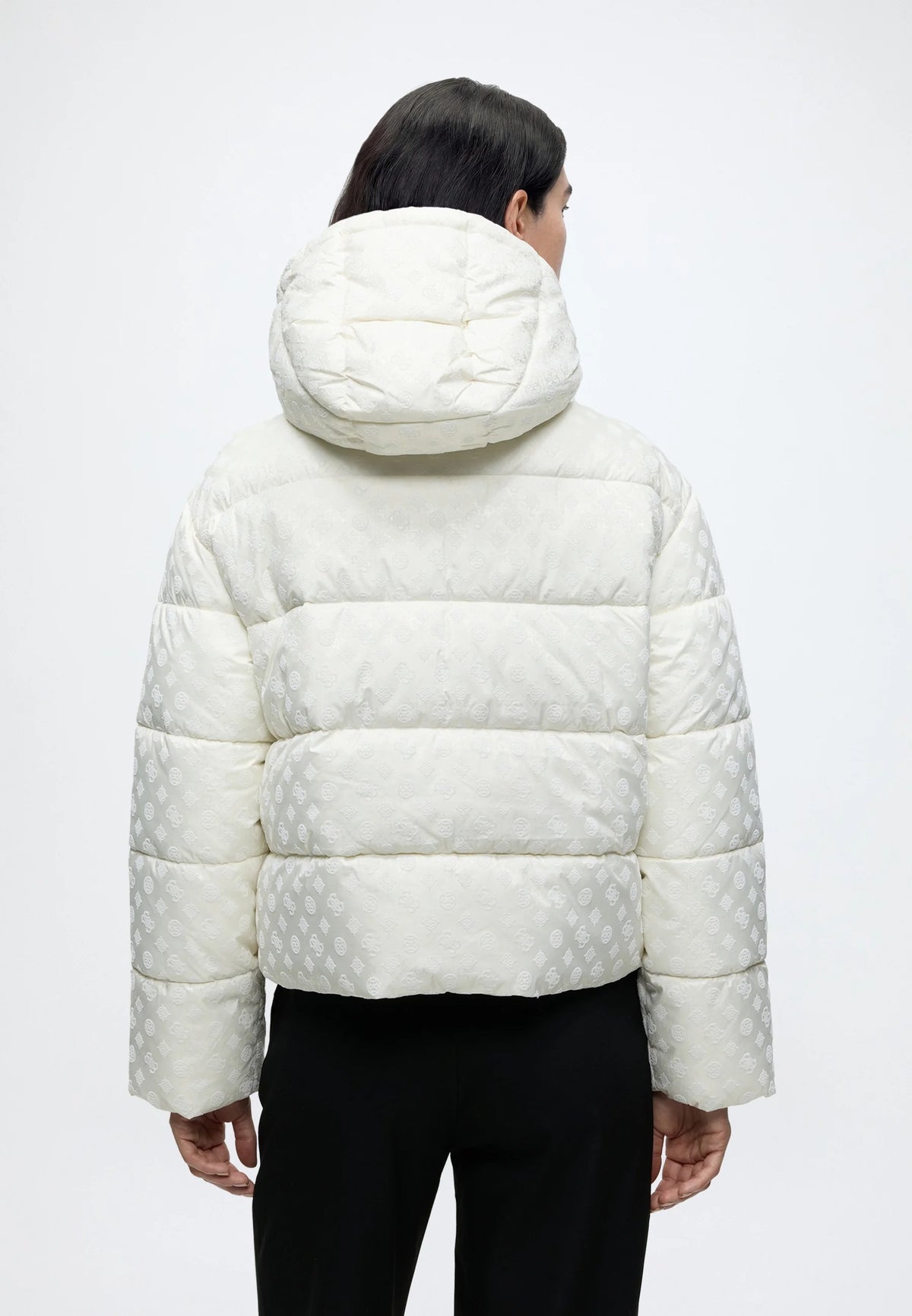 GIUBBOTTO NEW DAISY CROP LOGO GUESS BIANCO PUFFFER
