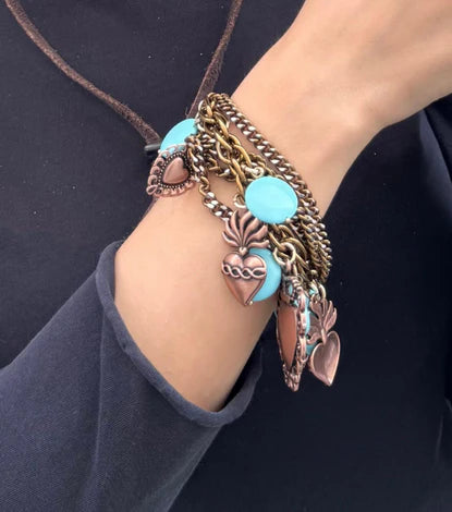 BRACCIALE CUORE SACRO E PENDENTI