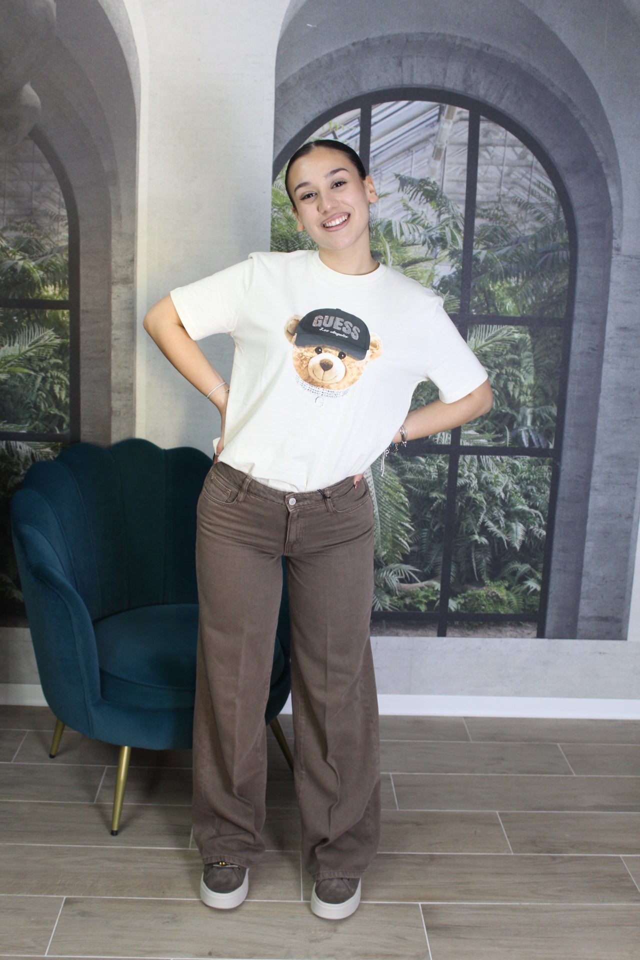 T-SHIRT ORSETTO GUESS PANNA