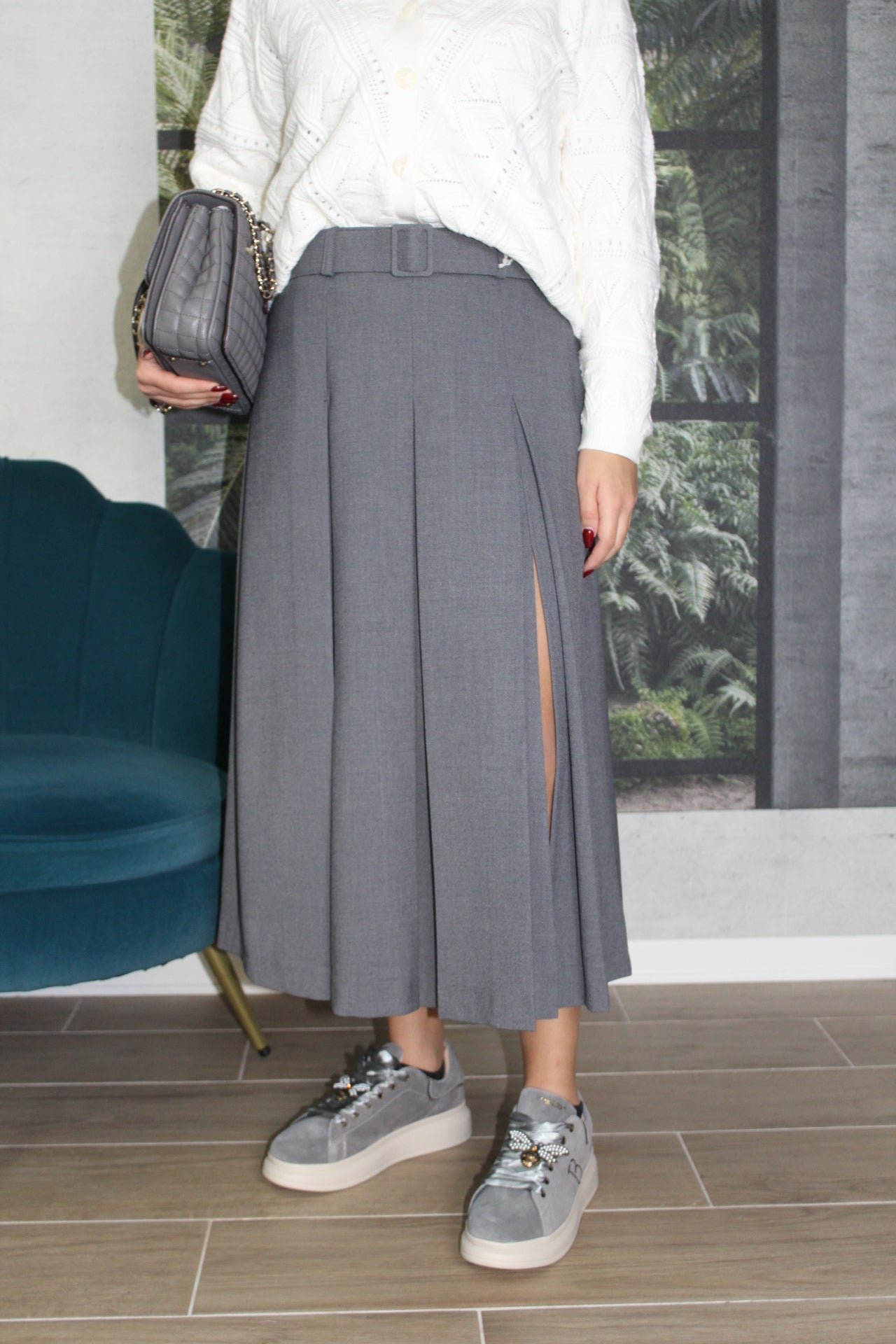 GONNA GRIGIA SPACCO KAOS