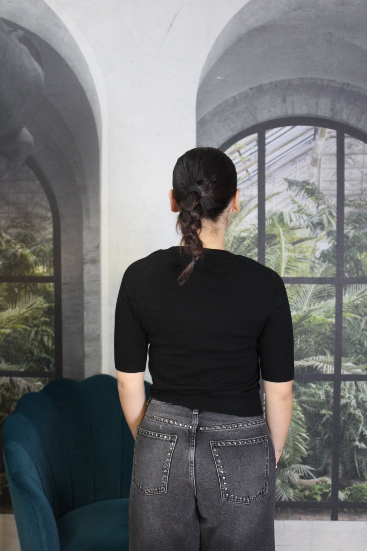 MAGLIETTA NERA IIN VISCOSA KAOS