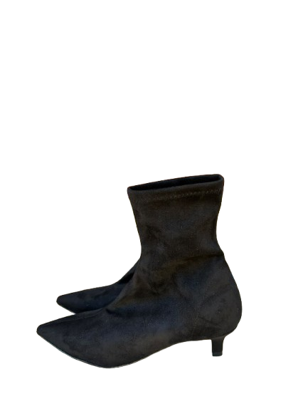 TRONCHETTO NERO ELASTICIZZATO CAMOSCIO BIANCA DI