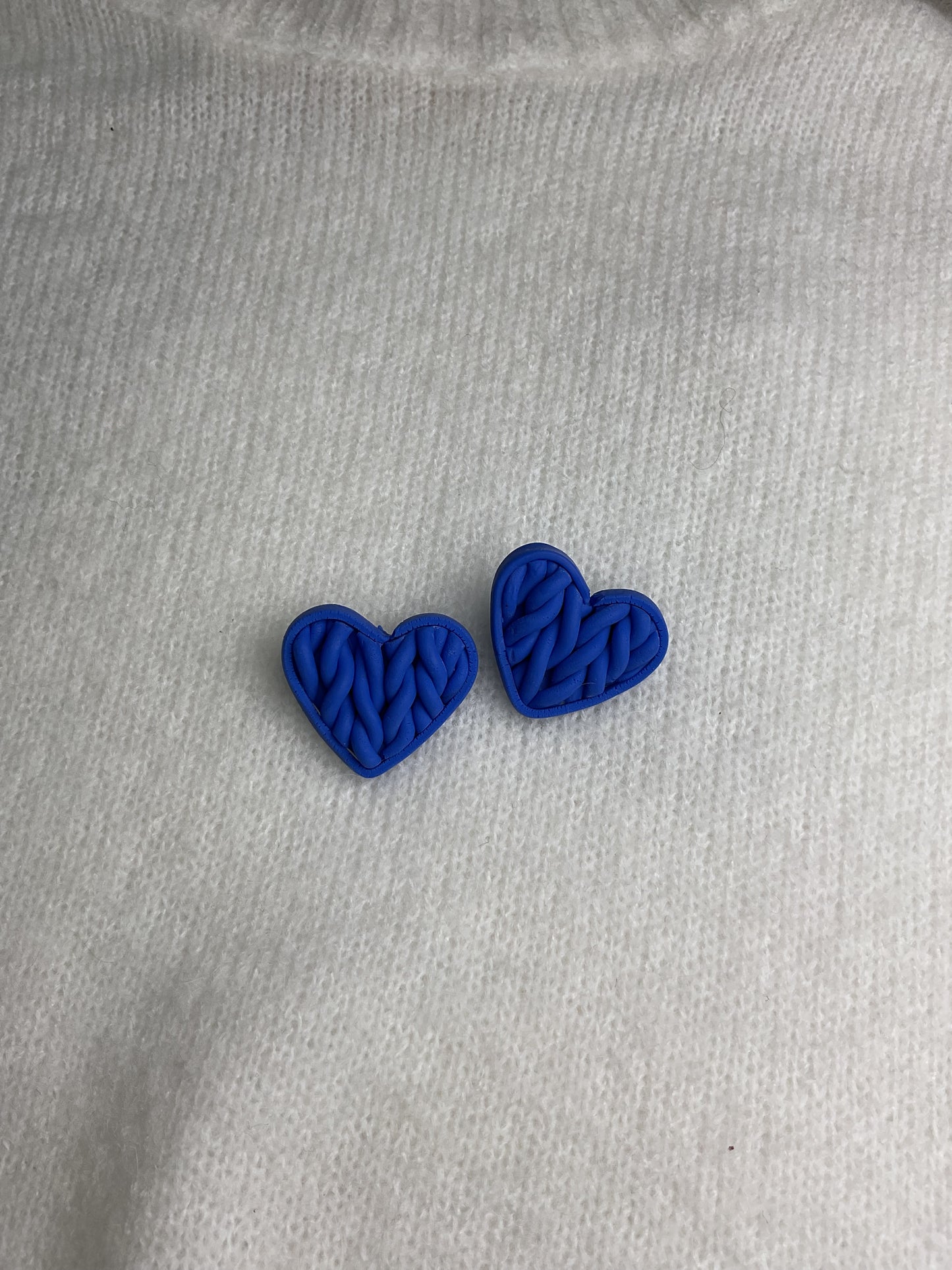 ORECCHINI CUORE INTRECCIO BLU