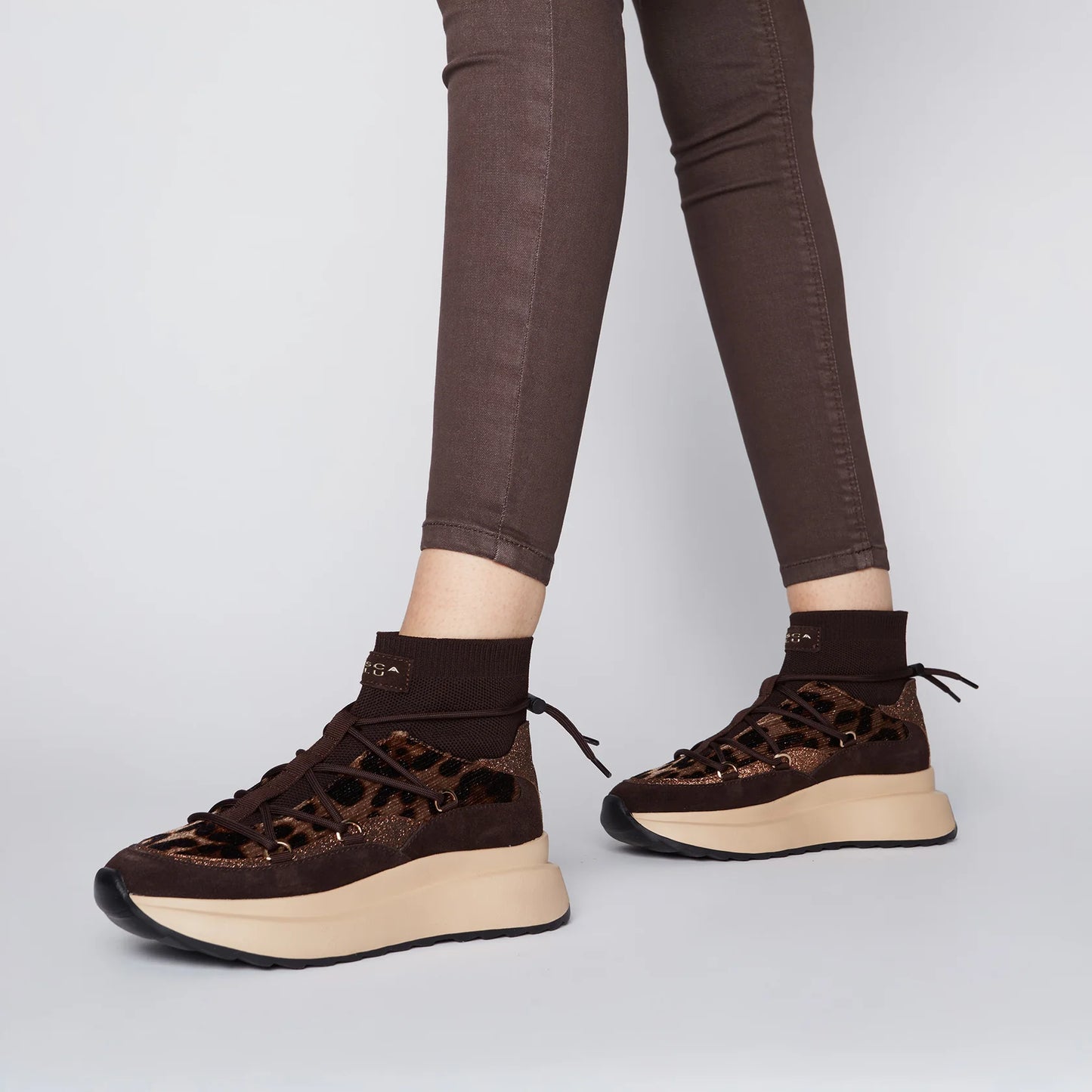 SNEAKER TOSCA BLU CHILL OUT CON STAMPA ANIMALIER TESTA DI MORO