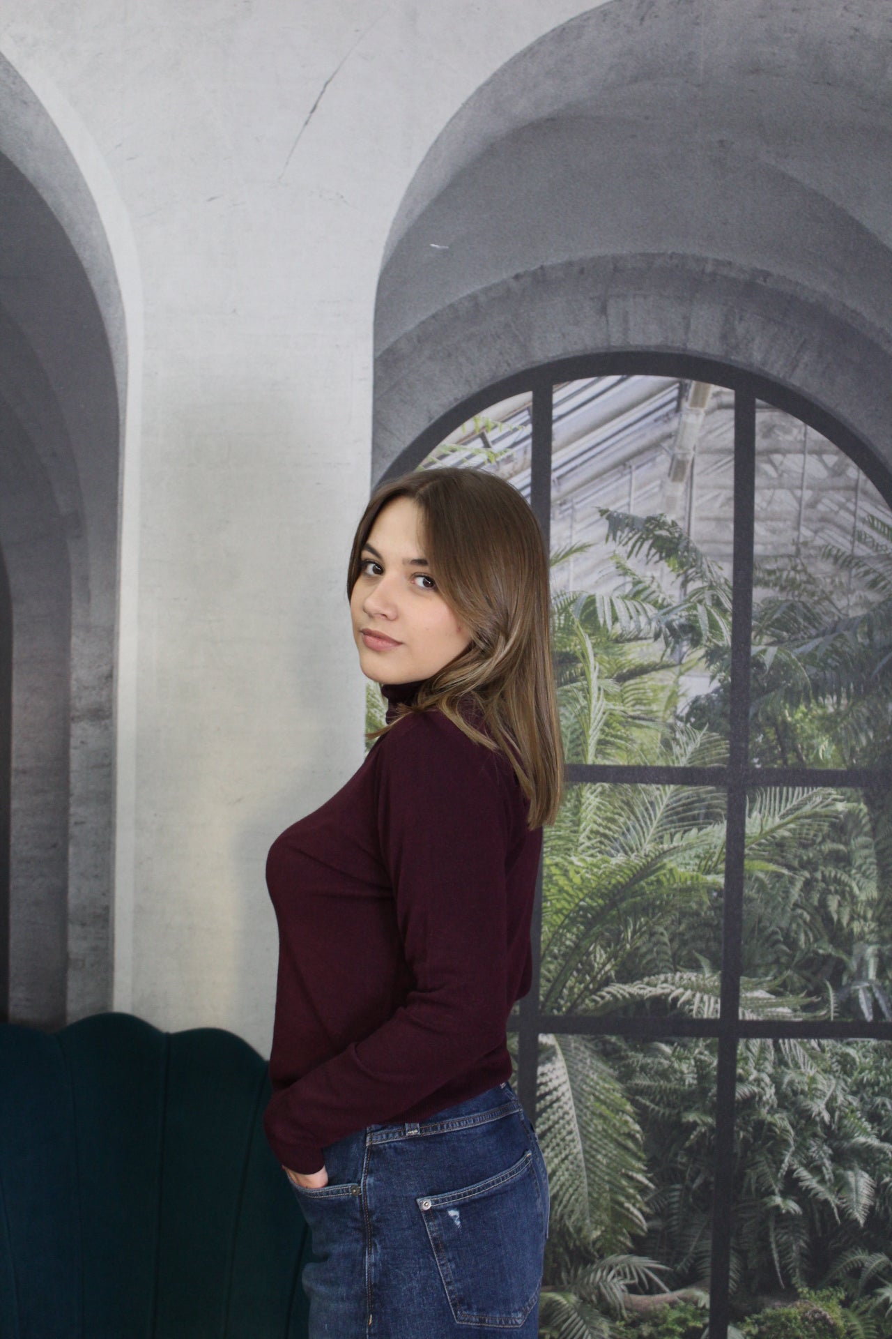 MAGLIA COLLO ALTO BORDEAUX KAOS