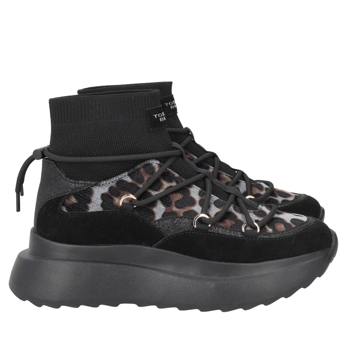 SNEAKER CHILL OUT CON STAMPA ANIMALIER NERE TOSCA BLU