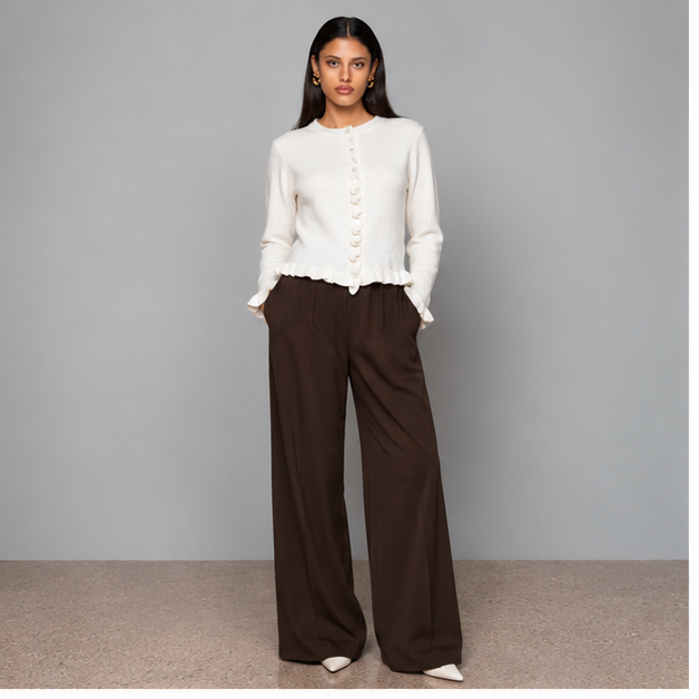 PANTALONI A GAMBA LARGA CON ELASTICO KAOS
