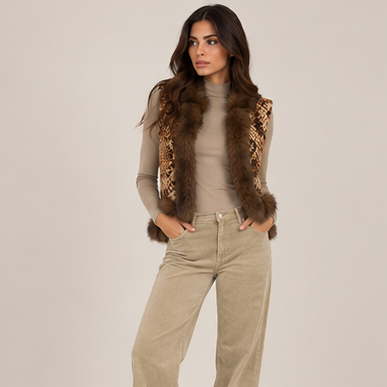 GILET MORO KAOS PELLICCIA
