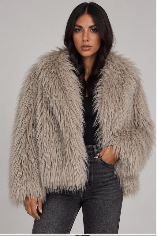 PELLICCIA OVER/D FLUFFY TORTORA