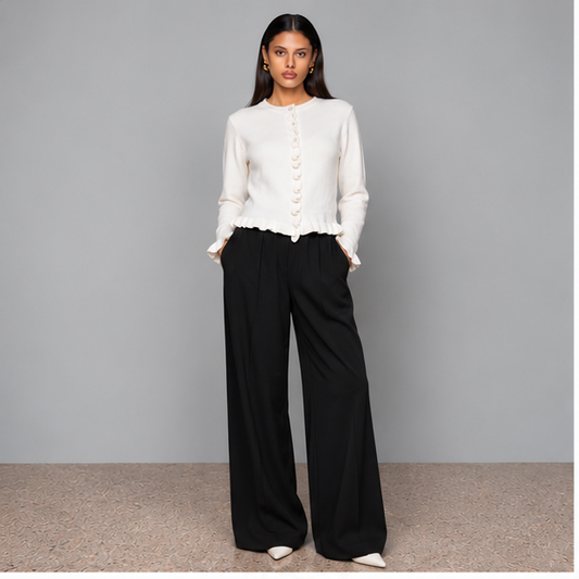 PANTALONE A GAMBA LARGA KAOS NERO
