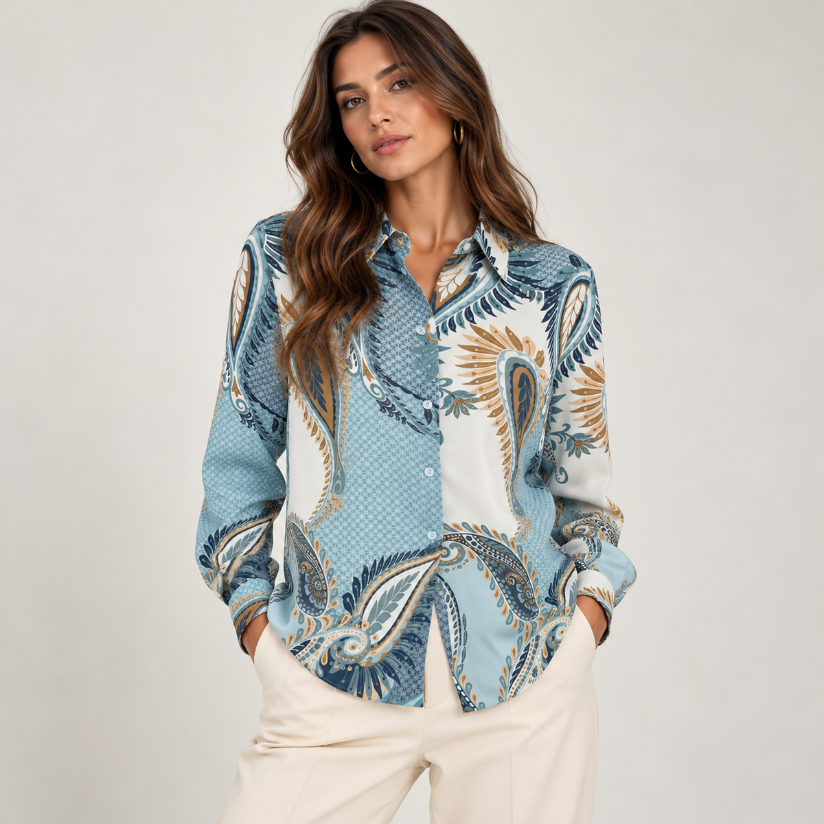 CAMICIA GUESS FANTASIA BLU