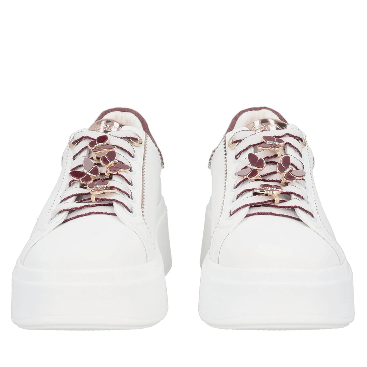 SNEAKER SWEET CITY IN PELLE CON FARFALLE TOSCA BLU
