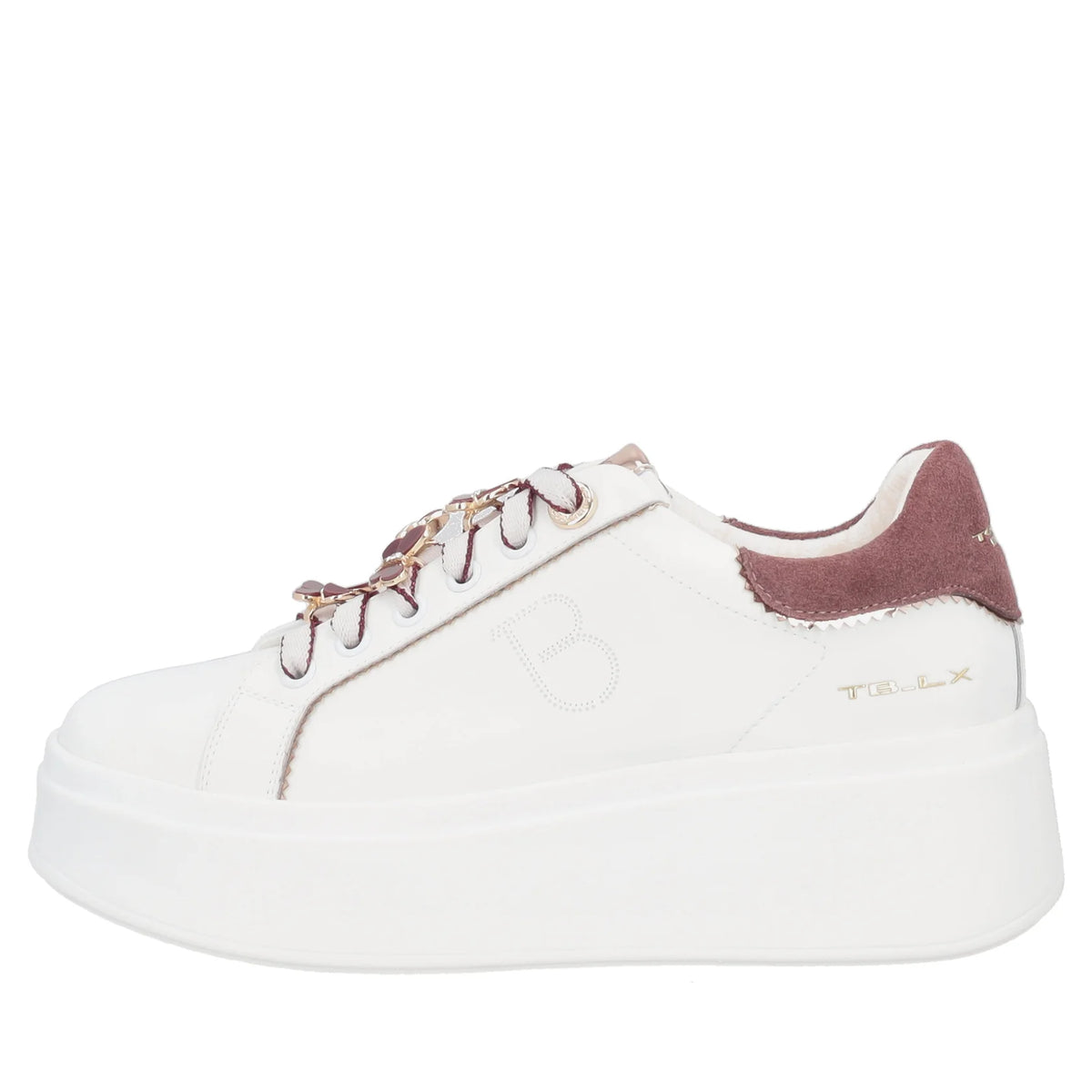SNEAKER SWEET CITY IN PELLE CON FARFALLE TOSCA BLU