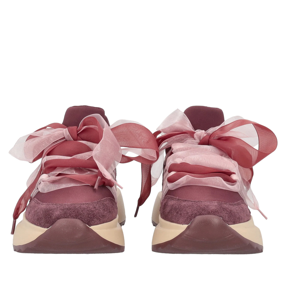 SNEAKERS FOXY TOSCA BLU IN PELLE MAXI FIOCCO IN TULLE