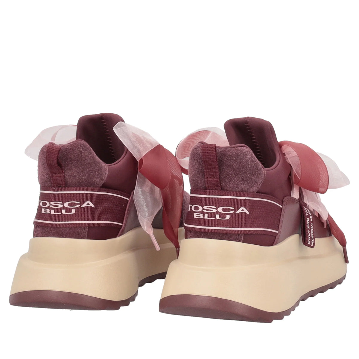 SNEAKERS FOXY TOSCA BLU IN PELLE MAXI FIOCCO IN TULLE