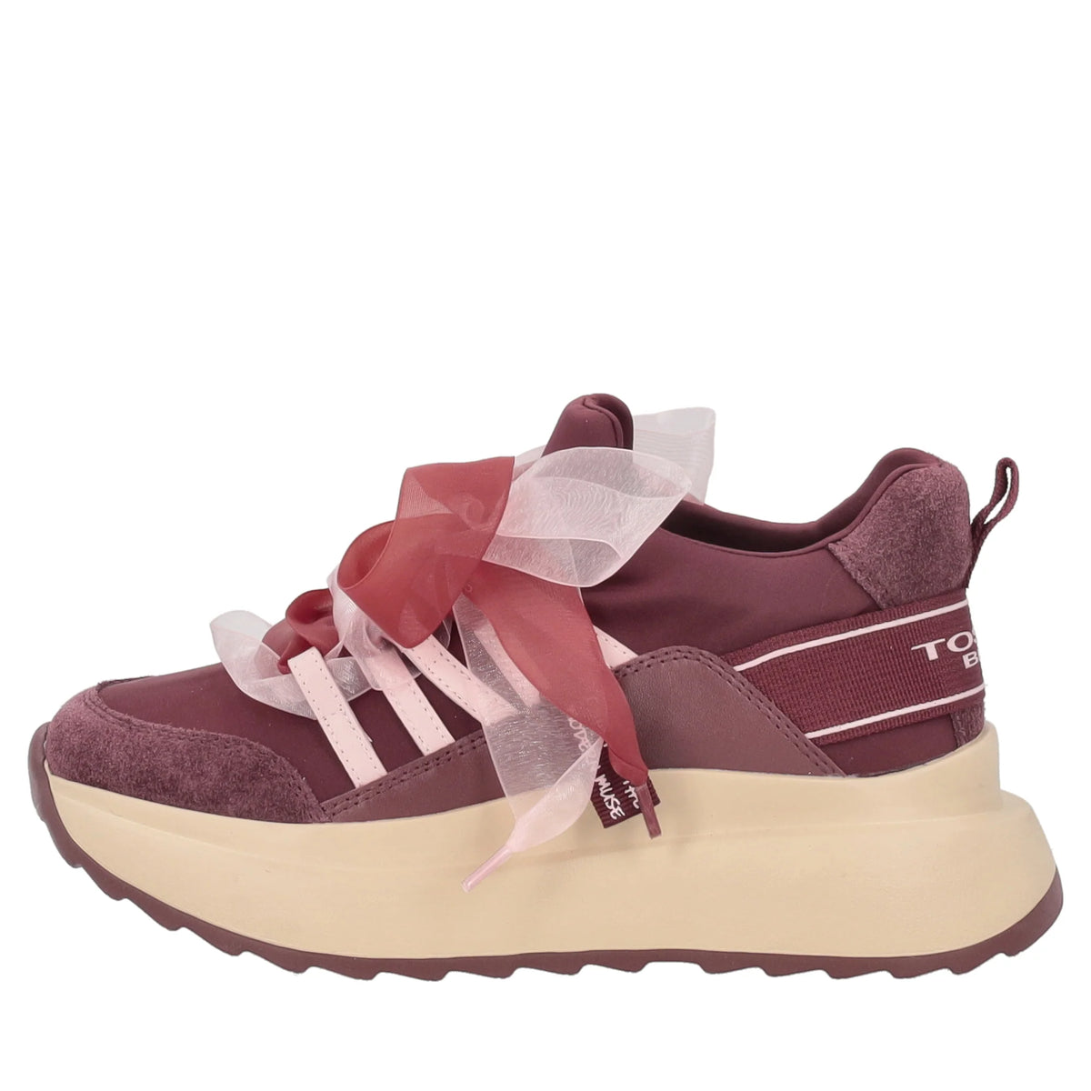SNEAKERS FOXY TOSCA BLU IN PELLE MAXI FIOCCO IN TULLE