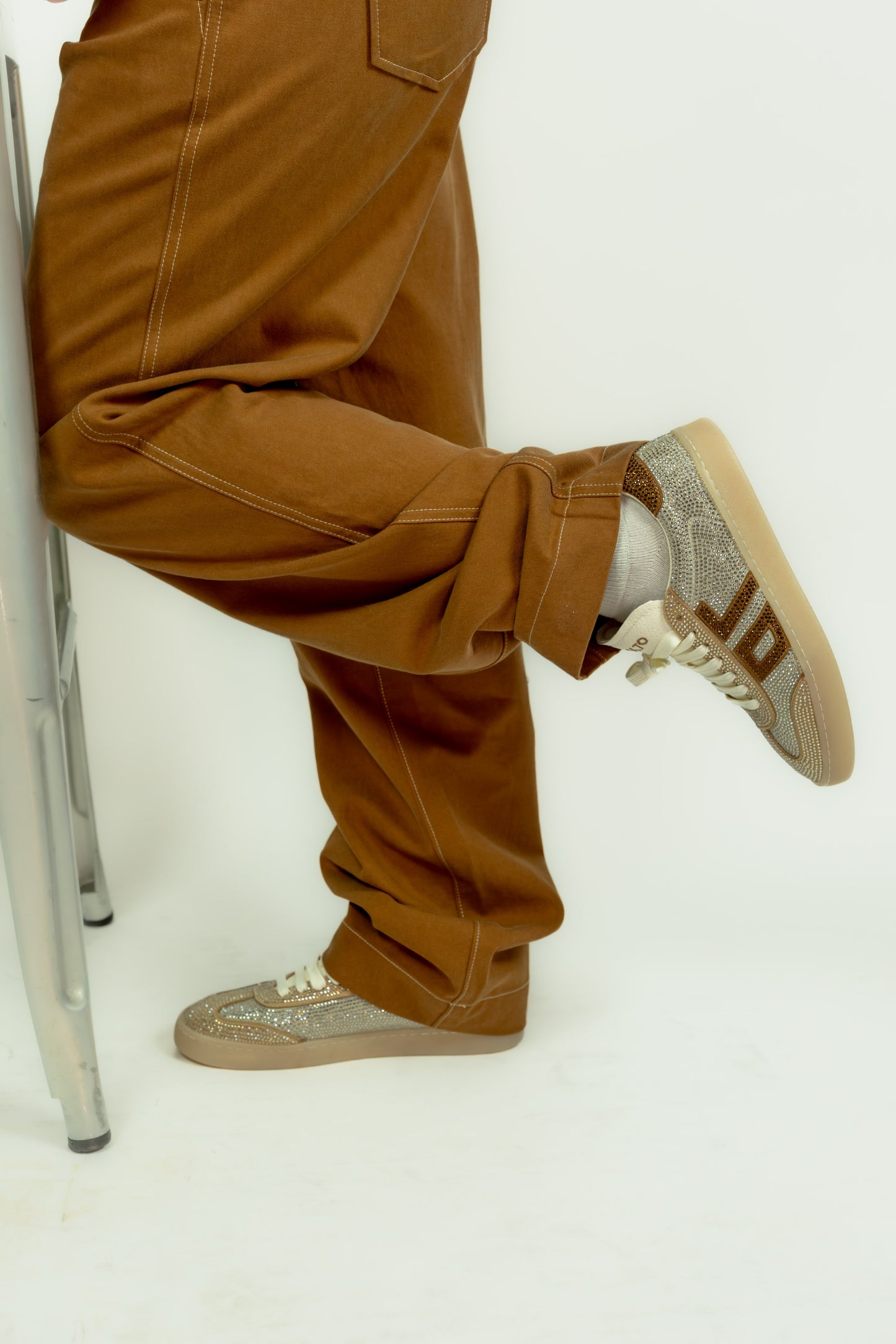 SNEAKERS BACK 70 GLAM STRASS GOLD/BROWN/SILVER