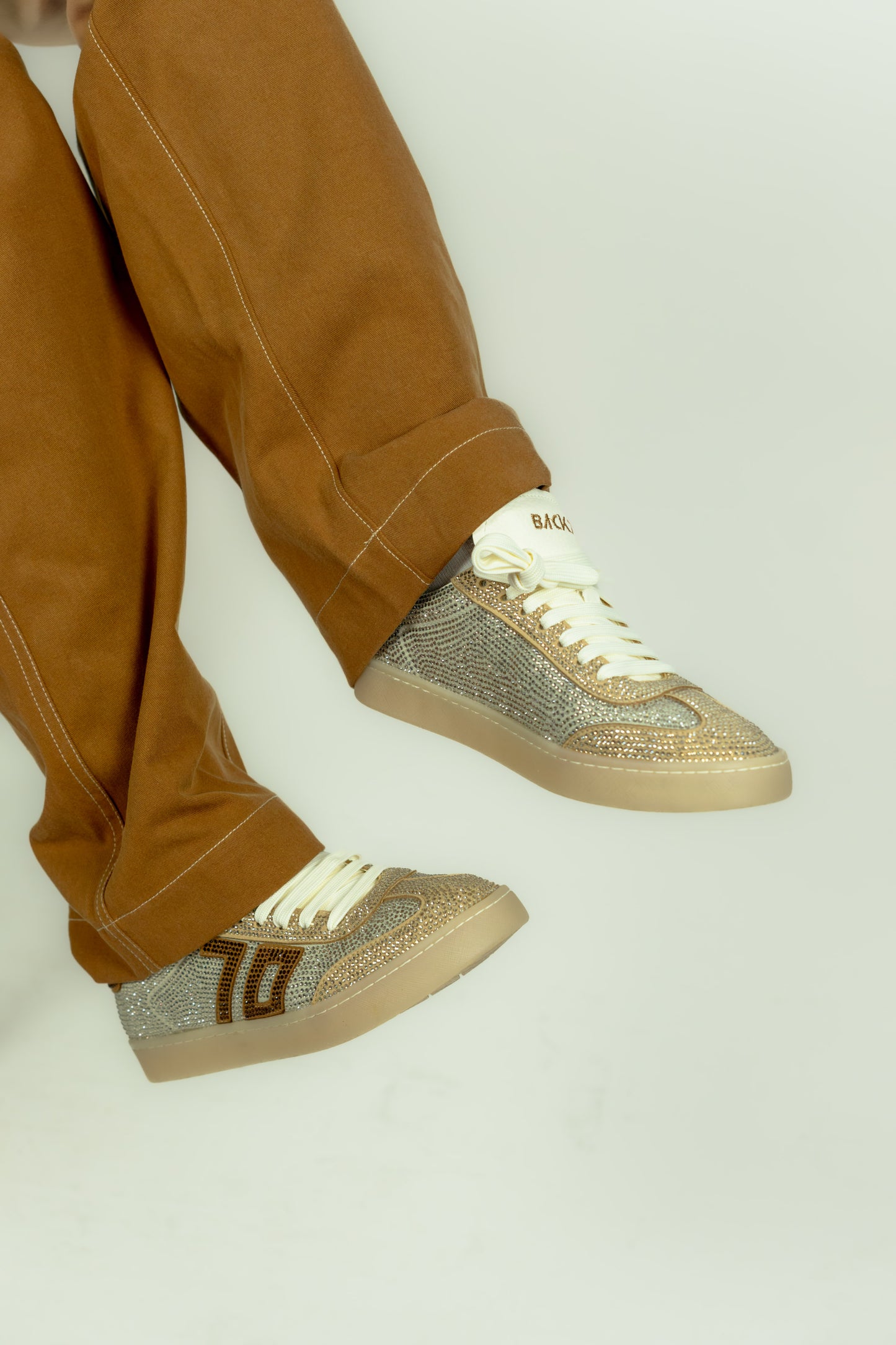 SNEAKERS BACK 70 GLAM STRASS GOLD/BROWN/SILVER