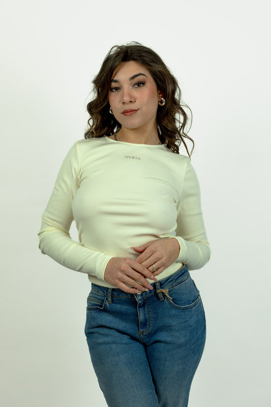 MAGLIA A COSTINE GUESS BIANCA