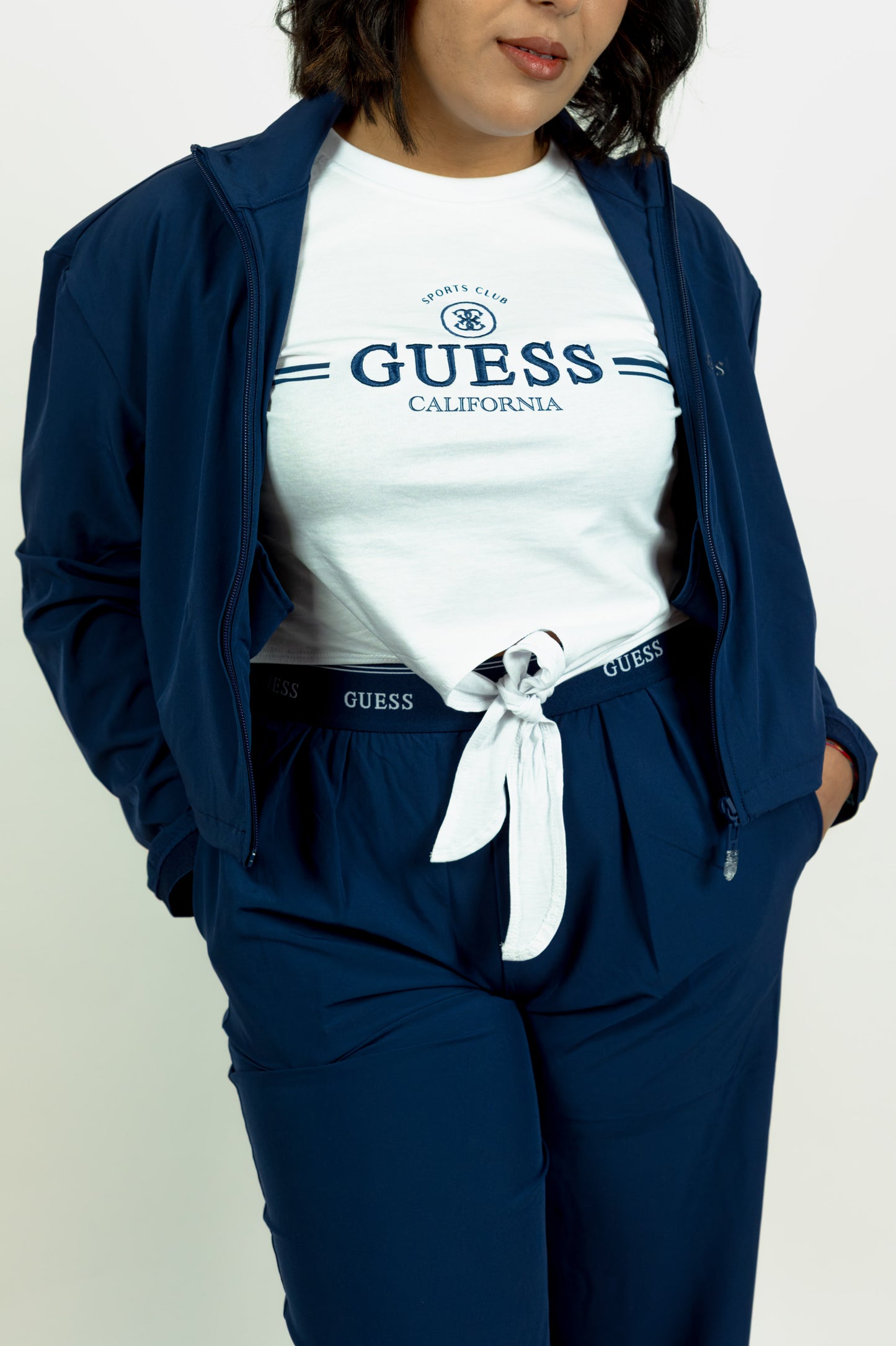 FELPA CON ZIP GUESS BLU