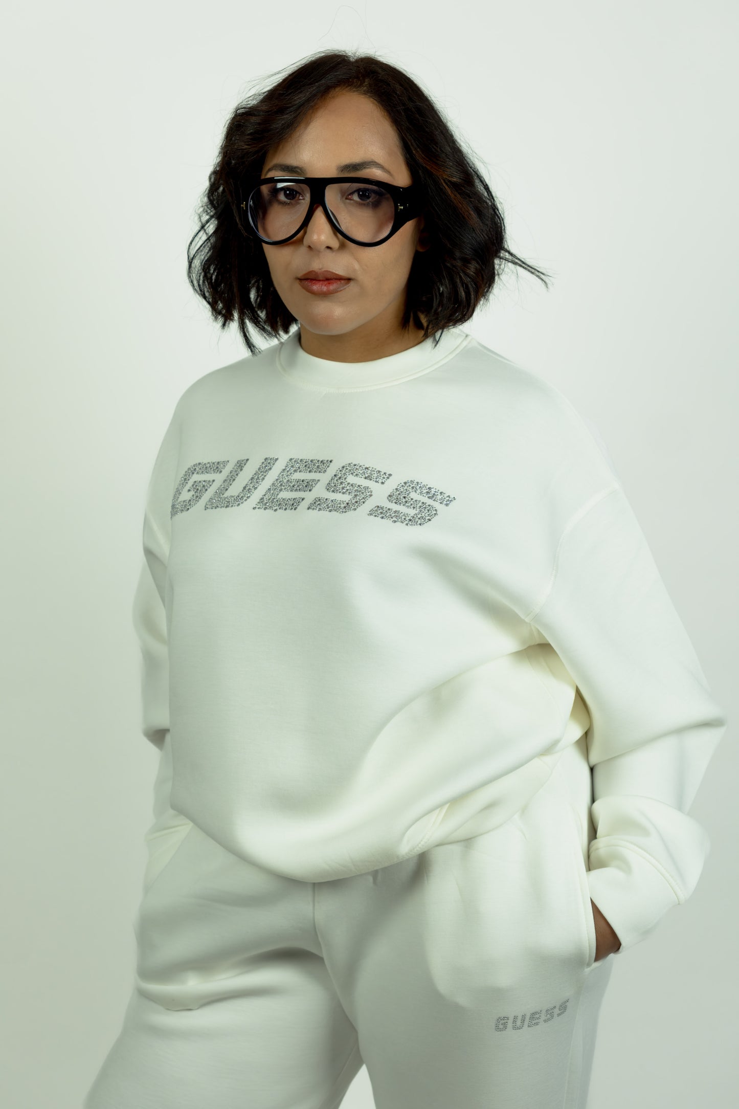 FELPA GUESS BIANCA CECILIA STRASS