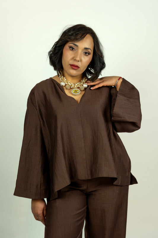 BLUSA COMPLETO KAOS CIOCCOLATO