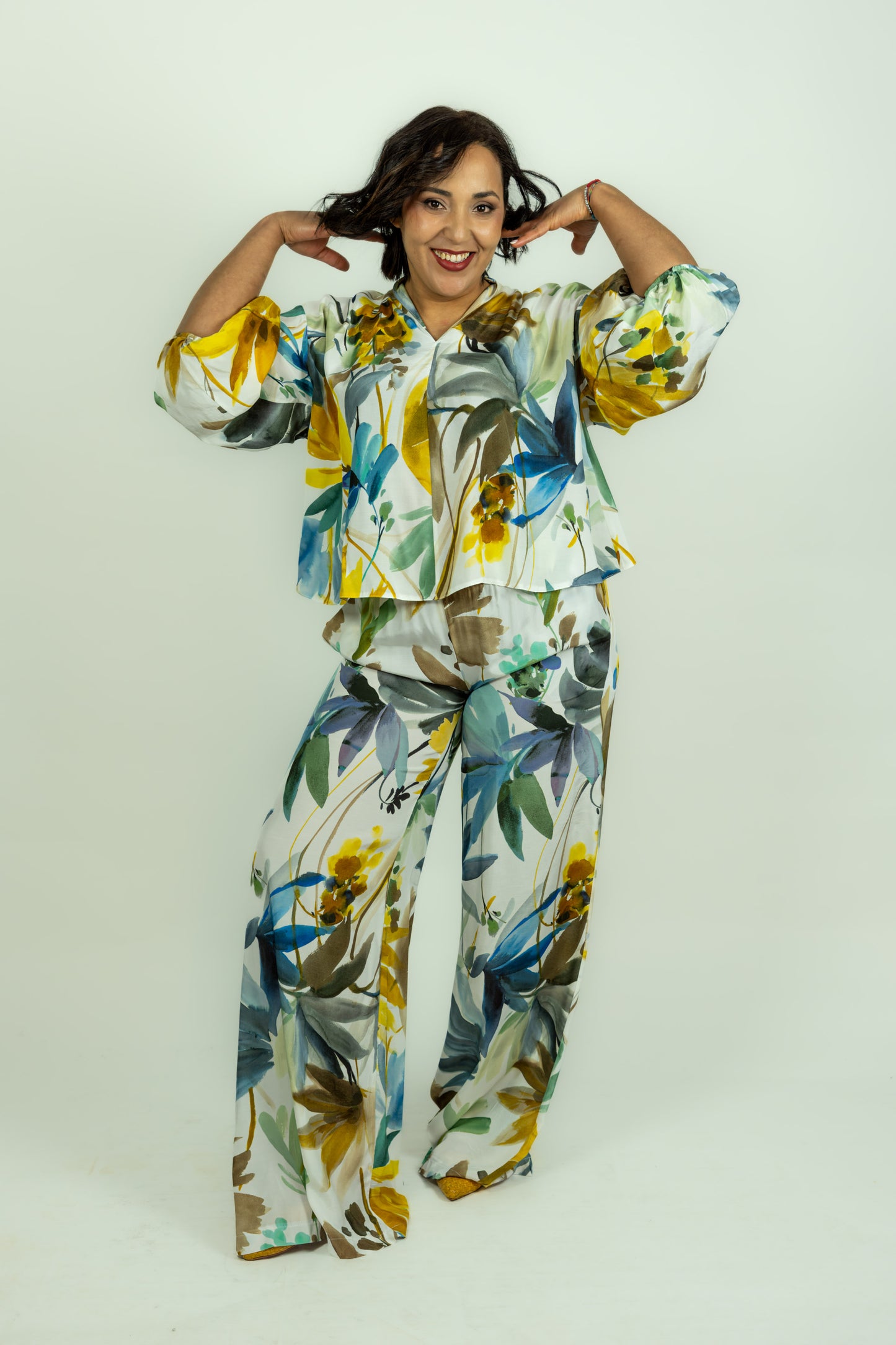 PANTALONI DI HABOTAY STAMPATO MULITICOLOR COMPLETO KAOS