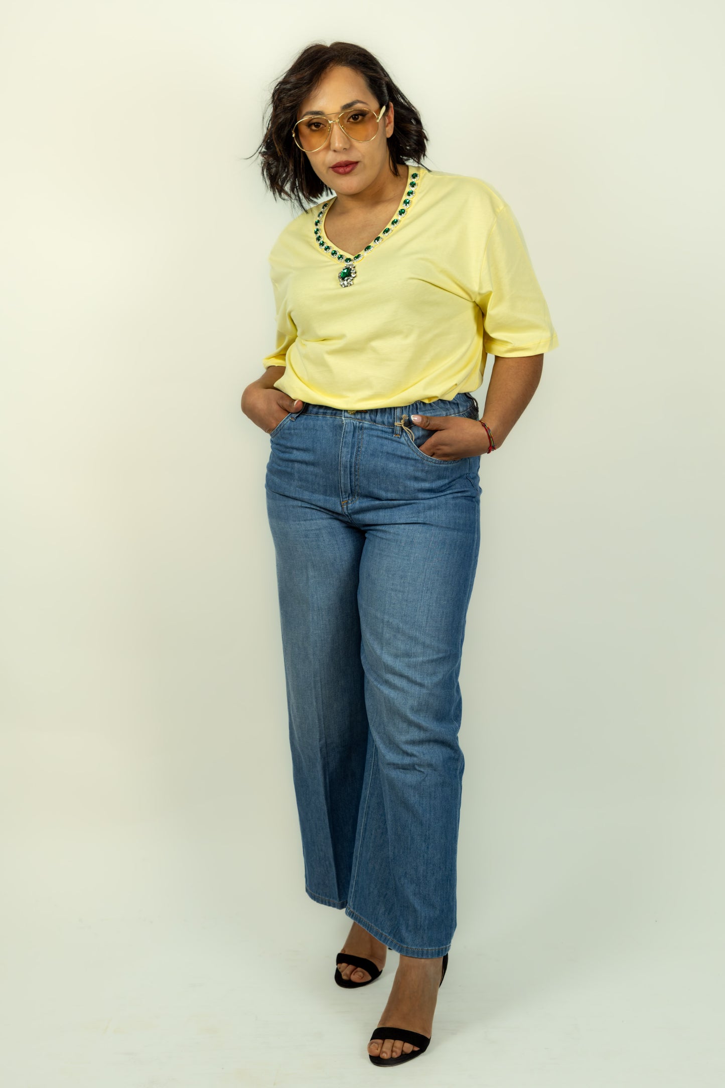 JEANS KAOS PALAZZO CROP