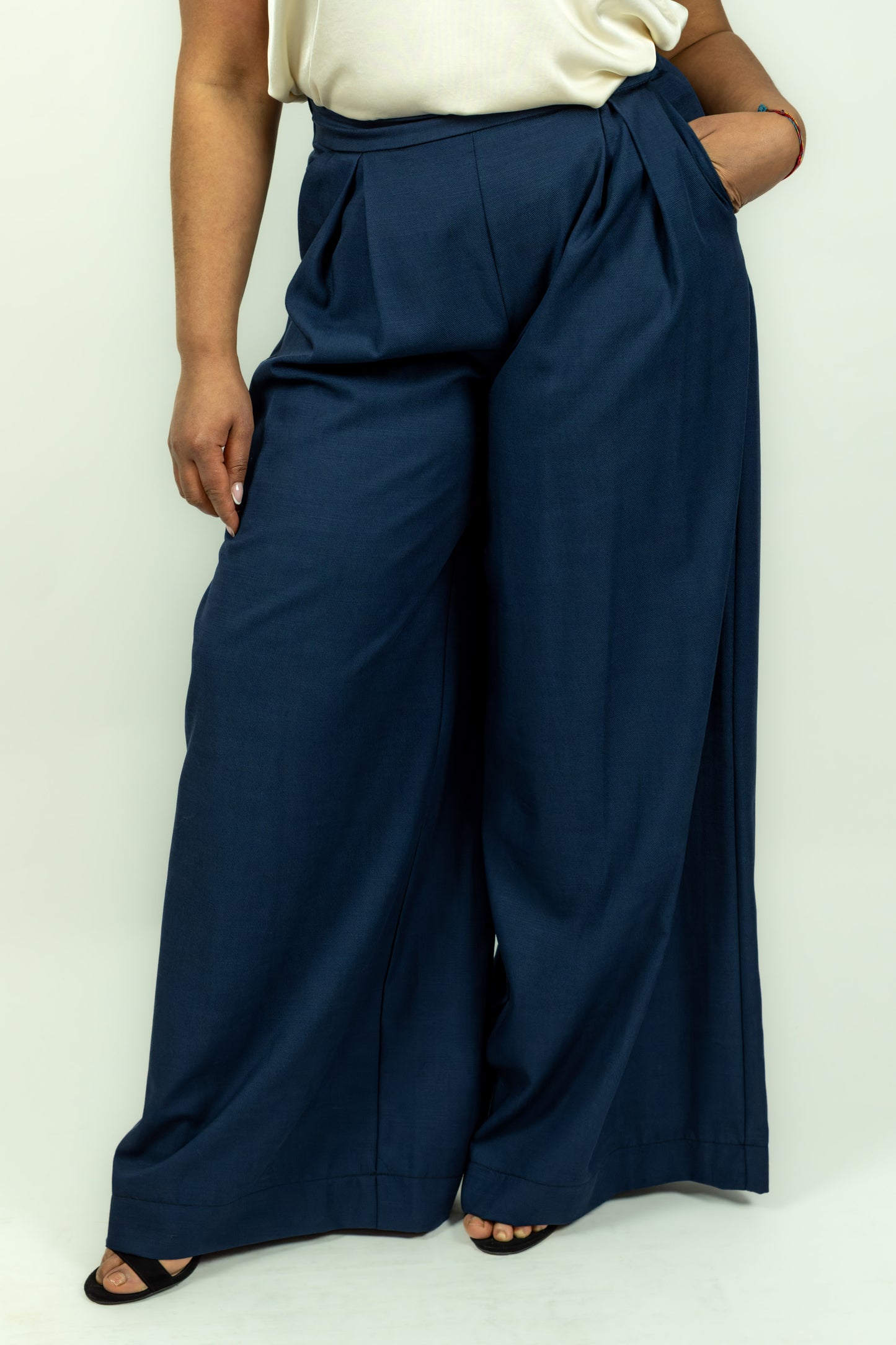 PANTALONE BLU PALAZZO KAOS