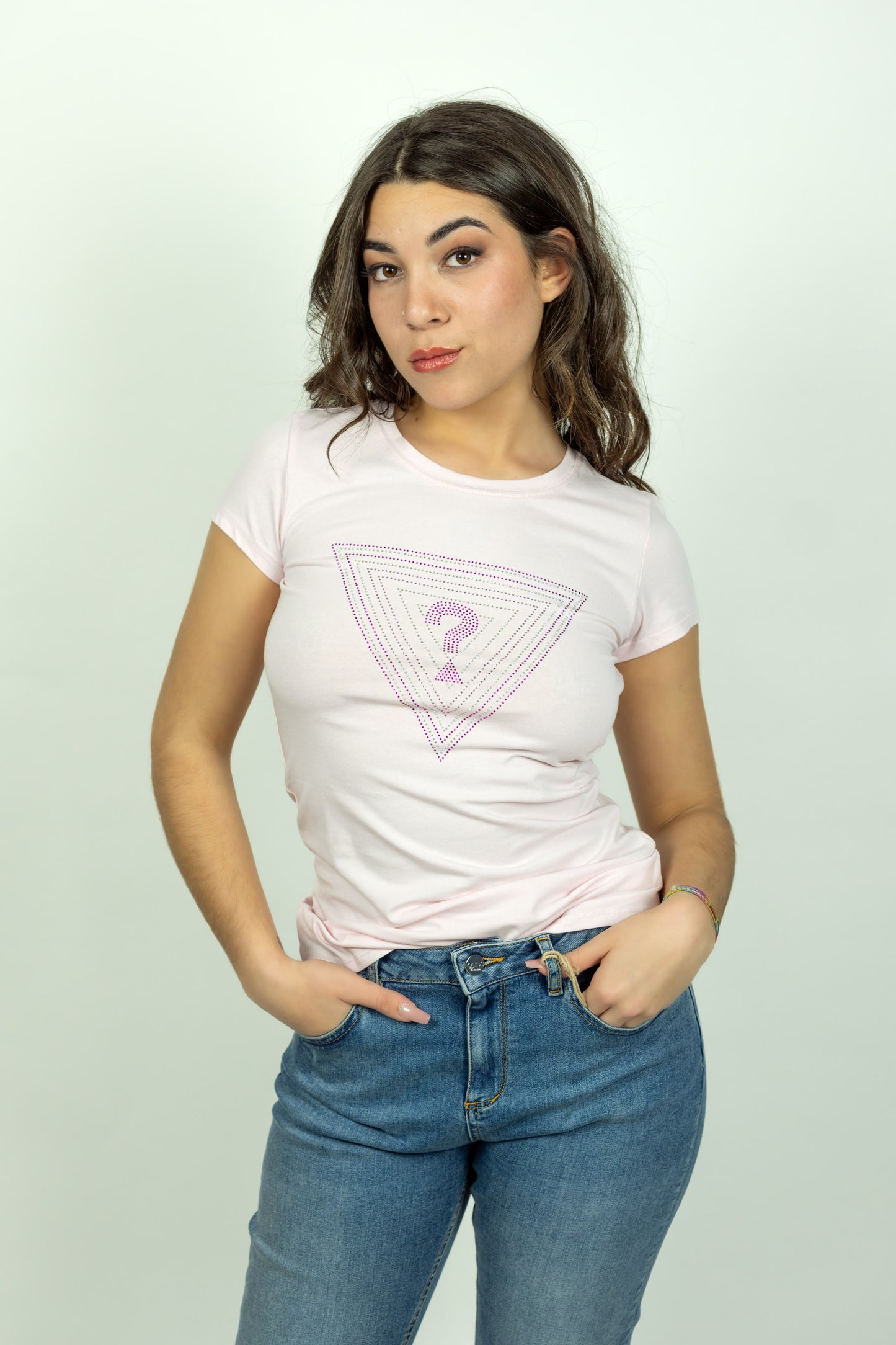 T-SHIRT LOGO GUESS ROSA